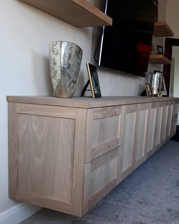 Media Console Hill Country Blues - European frameless cabinets in Austin, TX