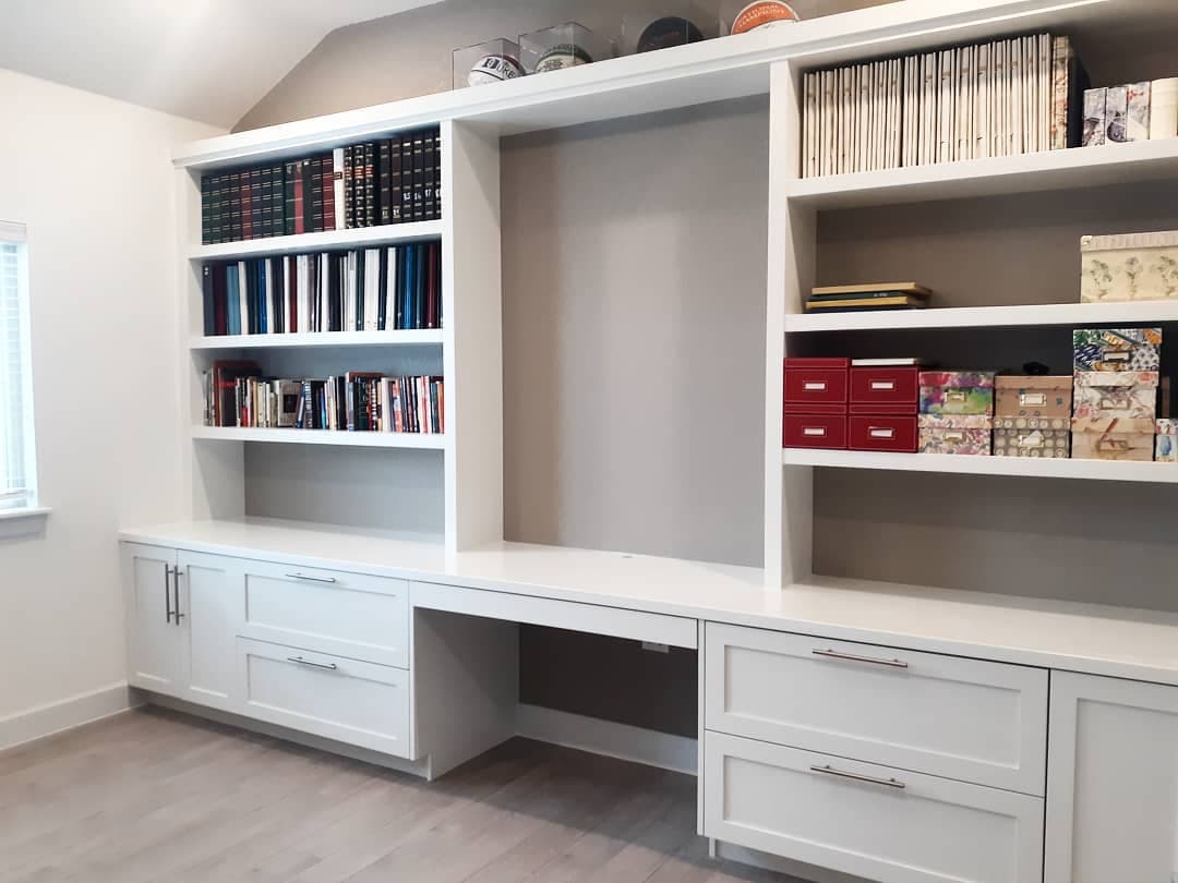 Home Library & Office Built-In Symphony - European frameless cabinets in Austin, TX